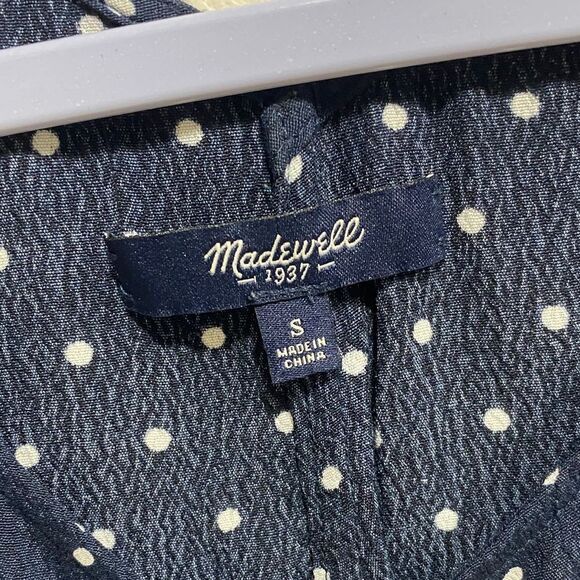 Madewell Navy Polka Dot Relaxed Fit Shift Dress Size Small - Picture 2 of 9